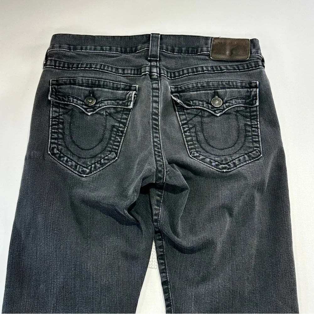 True Religion Ricky Flap Pocket Relaxed Straight Jeans Dark Gray 33